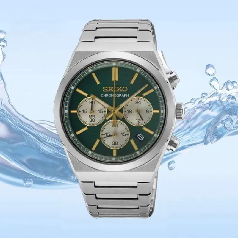 Seiko Chronograph Sporty Green Dial Watch- SSB461P1